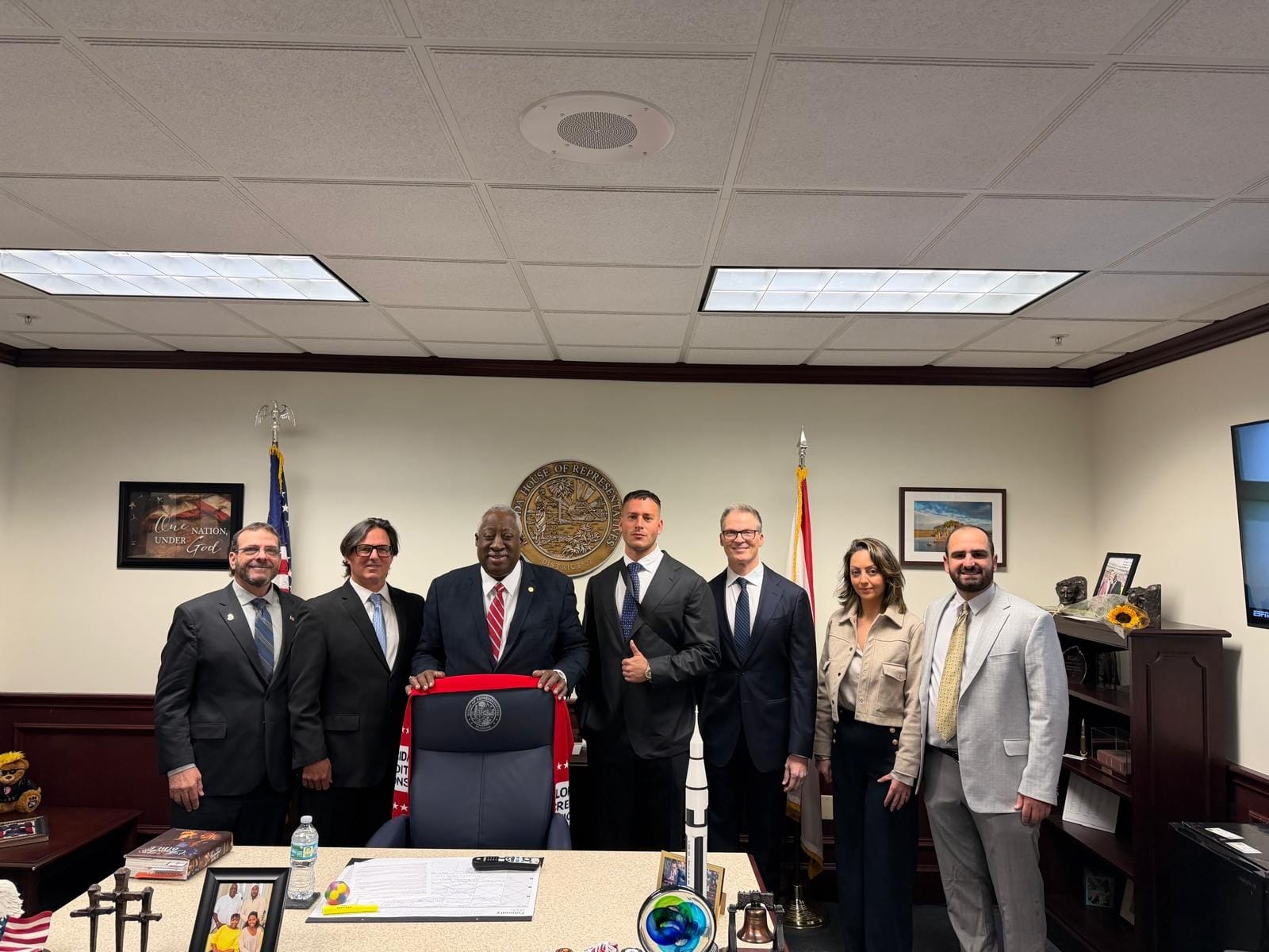 Blockchain Day at the Capitol: group in a legislative office